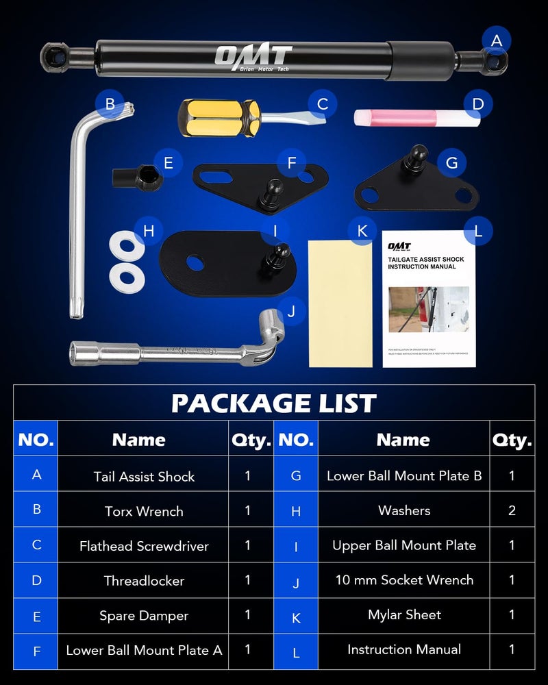 Orion Motor Tech Compatible with 15-25 F150 Tailgate Assist, Truck Tailgate Shock Compatible with 2015 2016 2017 2018 2019 2020 2021 2022 2023 2024 2025 Ford F-150 XL XLT Platinum Raptor King Ranch - Image 5